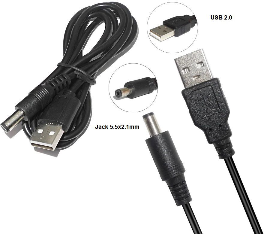 Cable USBA-Jack 5.5x2.1mm